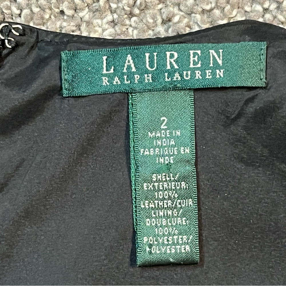 Lauren Ralph Lauren leather peplum tank shell. - Picture 12 of 14
